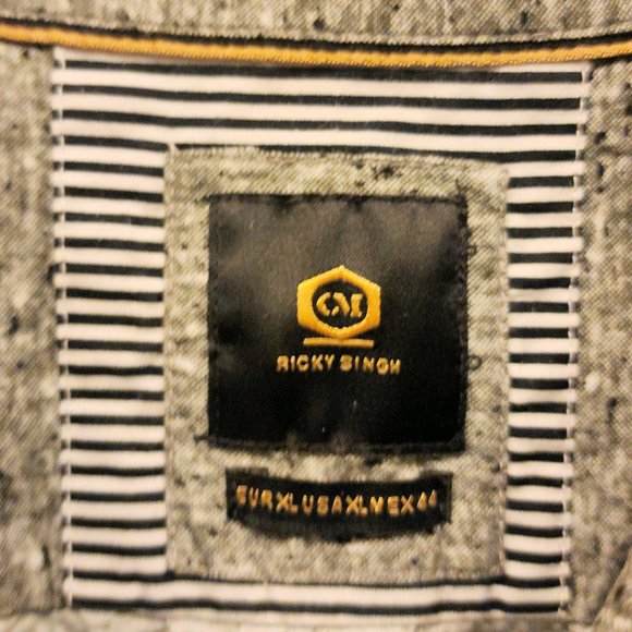 Ricky Singh Casual Shirt, XL, BDC, Gray/White Marled, Contrasting Inner Cuffs - Picture 2 of 8